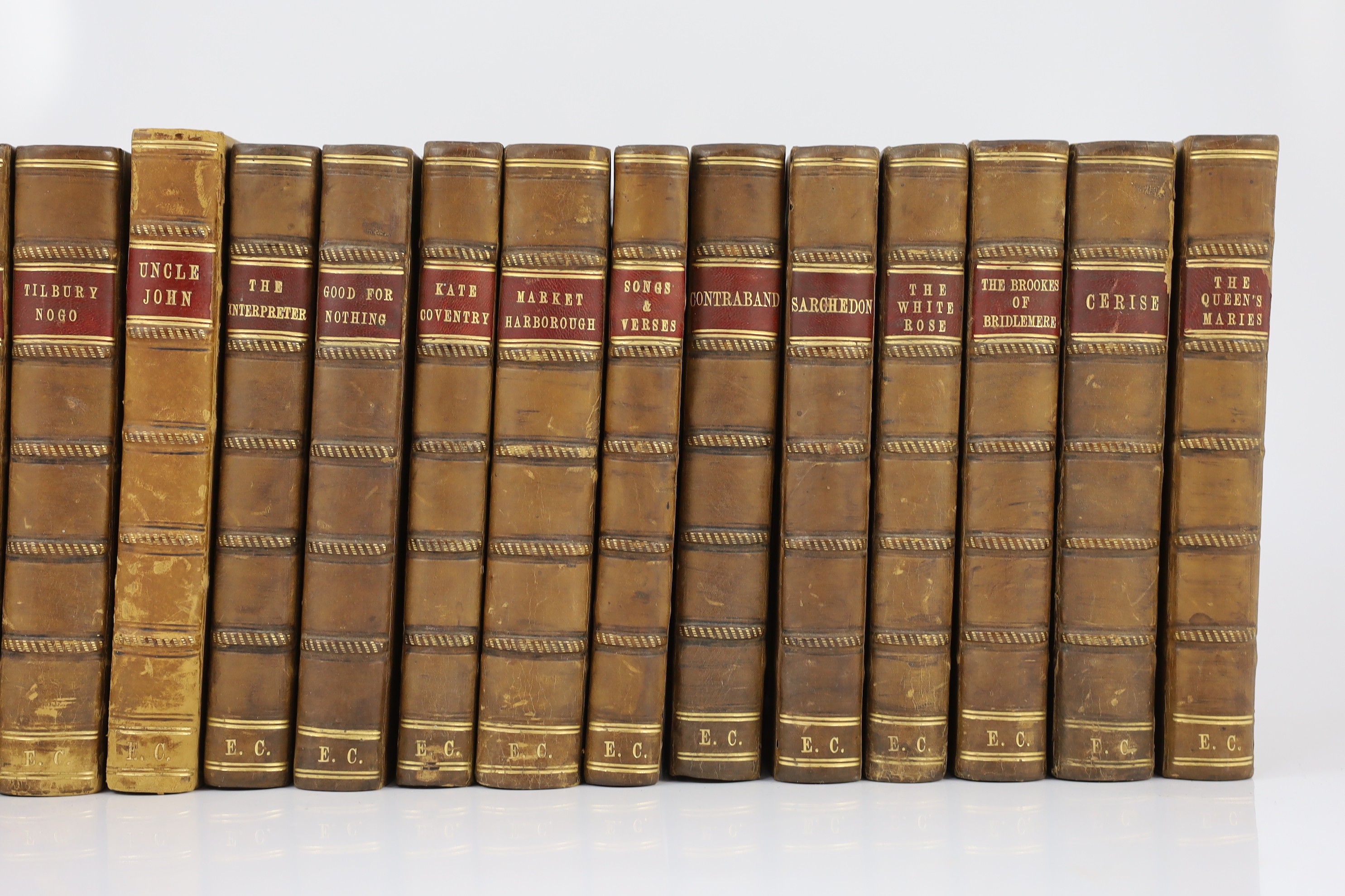 Whyte, Melville, G.J. - (Collected Novels), 17 vols. contemp. half calf and marbled boards, gilt-decorated and panelled spines with maroon labels, cr.8vo. (ca.1900)